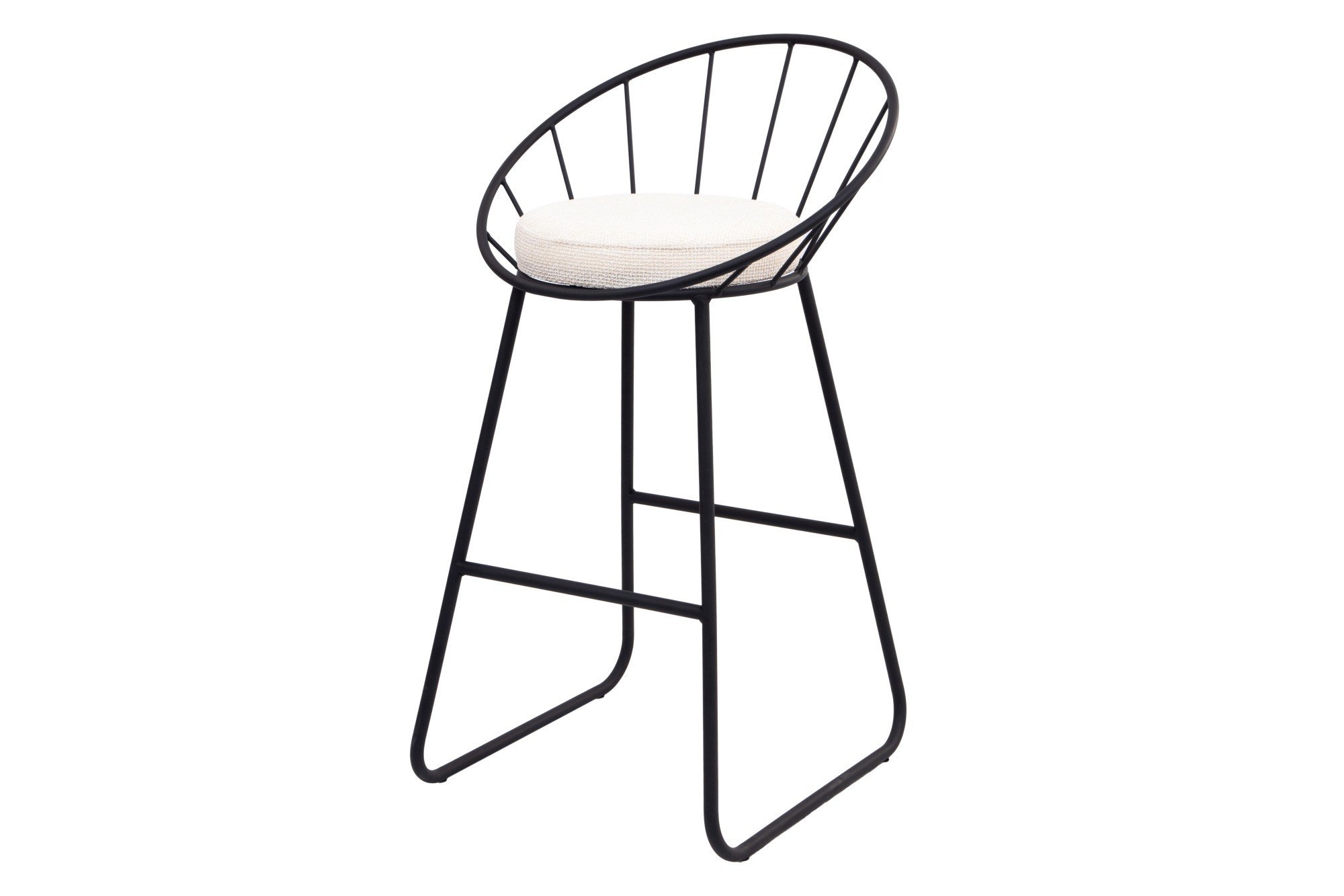 Banqueta Cozinha Banco Para Bancada Sunset Média Área Gourmet Churrasqueira Preto/ Off White