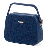 Bolsa De Ombro Mão Feminina Shrug Bag Lina Malhado 100.02 Azure