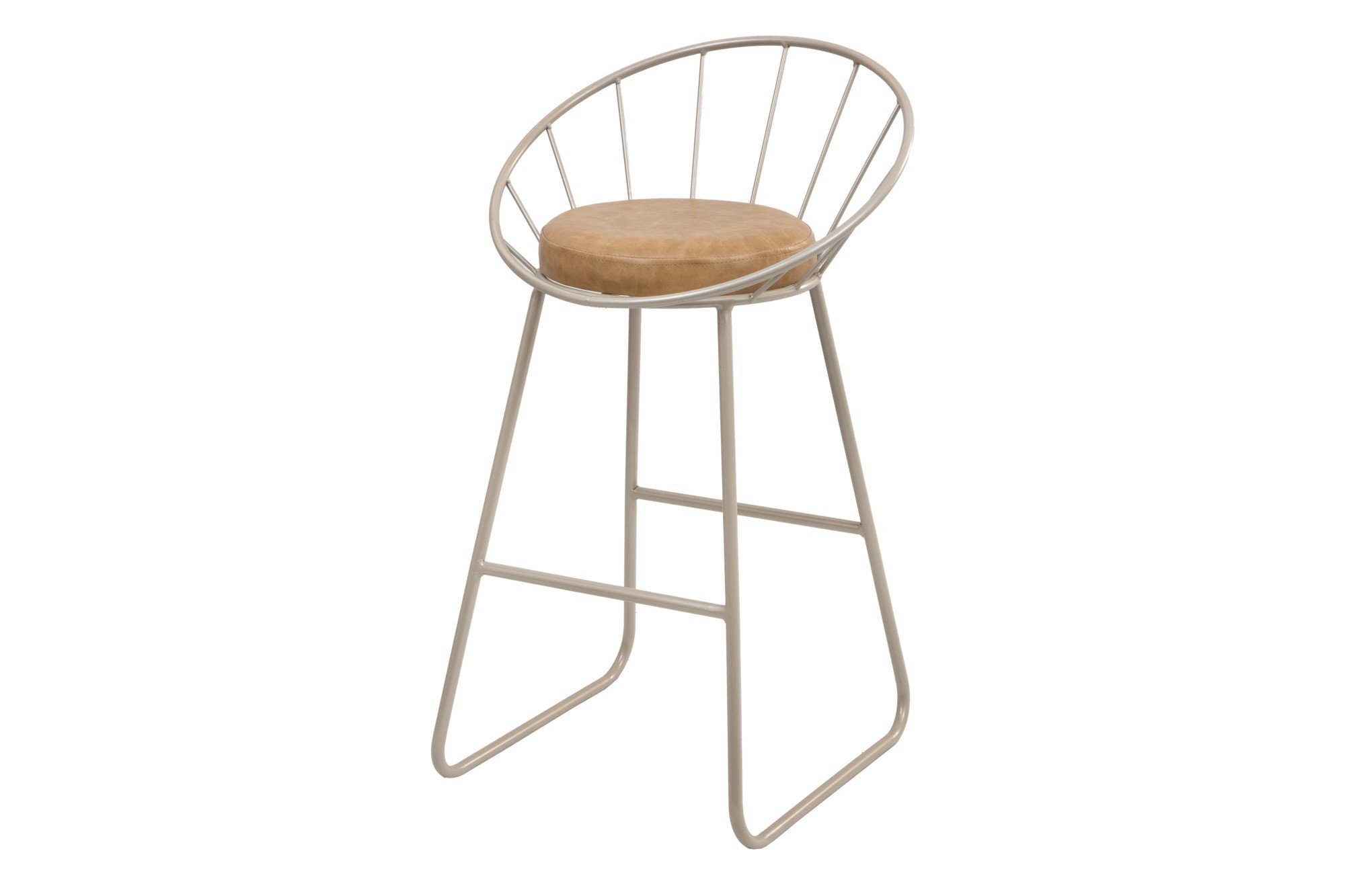 Banco Médio Cozinha Barzinho Metal Sunset Champanhe/caramelo