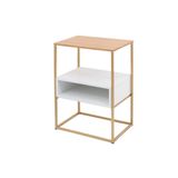 Mesa Cabeceira Lucy Moderna Quarto Sala Apoio Cama Dourado/damasco
