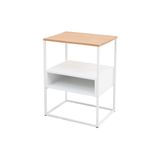 Mesa Cabeceira Lucy Moderna Quarto Sala Apoio Cama Branco/damasco
