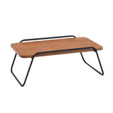 Mesa Centro Sala Letti Estilo Industrial Decorativa Metal Madeira Preto/nozes