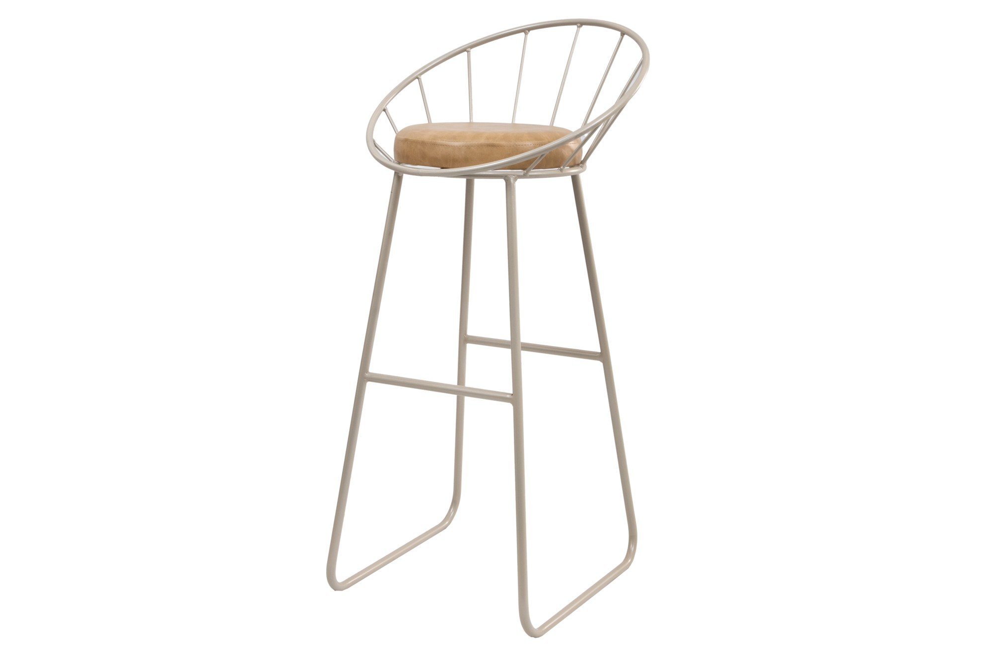 Banqueta Alta Champanhe Sunset Estofada Macio Decor Industrial Champanhe/coranocaramelo