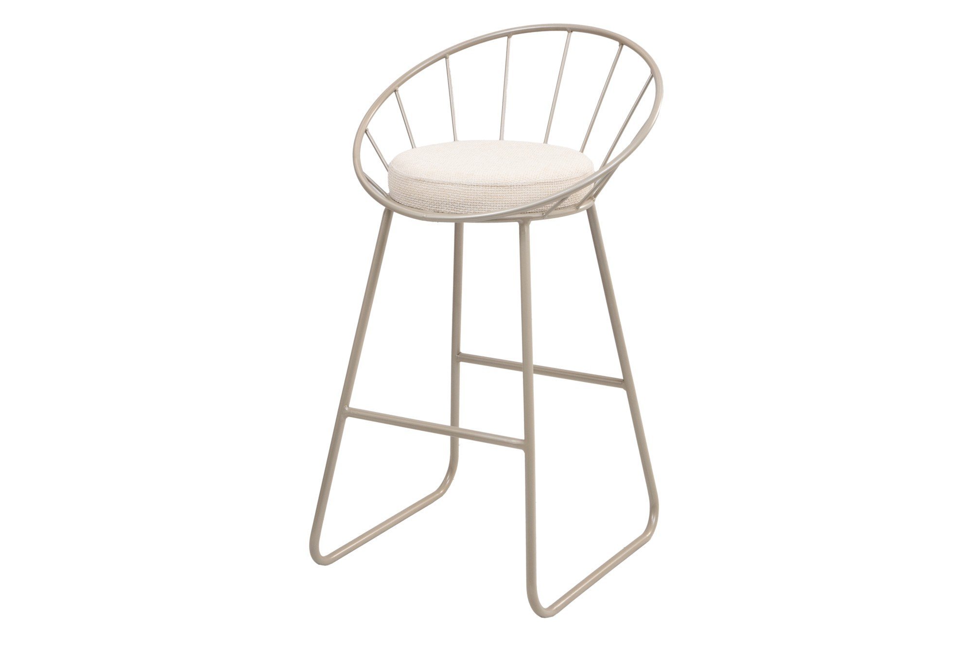 Banco Médio Cozinha Barzinho Metal Sunset Champanhe/off White