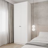 Guarda Roupa Modulado 2 Portas Americanas Com Cabideiro E 2 Gavetas Hera Cabecasa Madeiramadeira Branco Geada