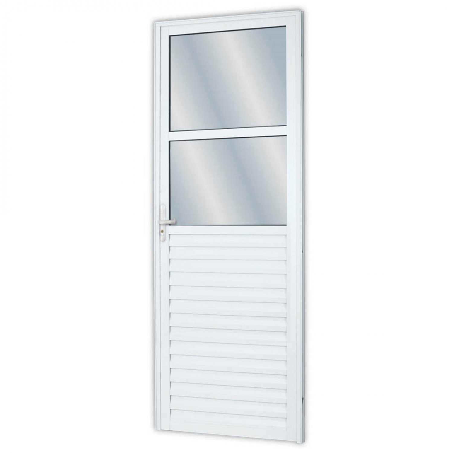 Porta De Alumínio 210x70cm Com 2 Vidros Lisos Linha Solida Mgm