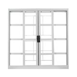 Janela De Aço De Correr 100x120cm 4 Folhas Com Grade Minas Sul Mgm Branco