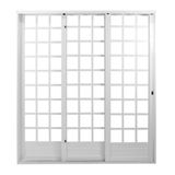 Porta De Aço De Correr 215x200cm Com Vidro Minas Sul Mgm Branco