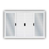Janela De Aço Veneziana De Correr 120x200cm 6 Folhas Minas Sul Mgm Branco