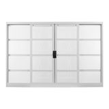 Janela De Aço De Correr 120x150cm 4 Folhas Com Grade Minas Sul Mgm Branco
