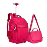 Mochila Carrinho Com Lancheira Rebecca Bonbon Kit Escolar