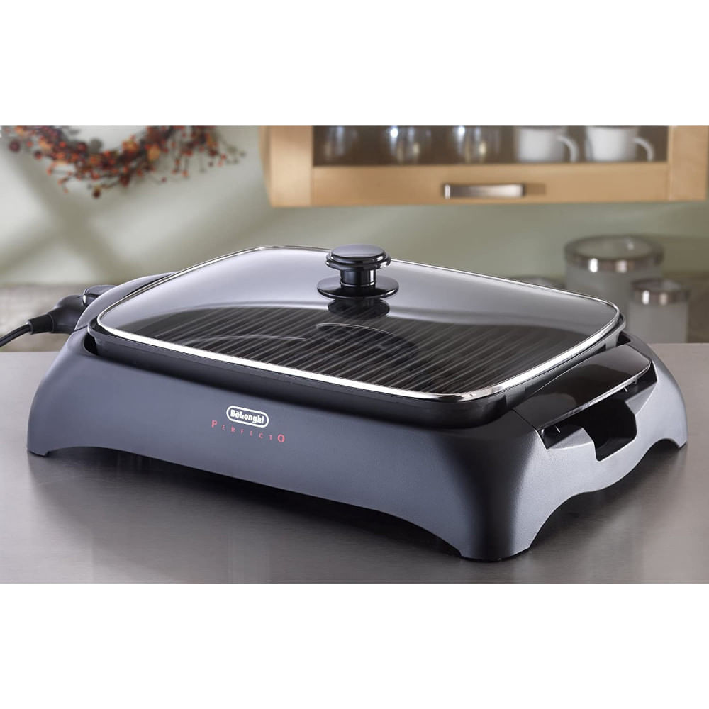 DeLonghi Perfecto Churrasqueira Elétrica com Tampa 110V1500W Preto