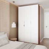 Guarda Roupa Modulado 3 Portas Com Cabideiro Hera Cabecasa Madeiramadeira Louro/branco Geada/preto