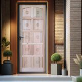 Kit Porta De Madeira Maciça Torneada Eucalipto 210x82cm Batente 14cm Natural
