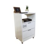Mesa Criado 40cm 2 Gavetas 1 Nicho Quarto Casal C/rodinhas