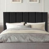 Cabeceira Estofada Cama Casal Box 140 Cm Maya Corino E Frame Cor:preto