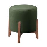 Puff Banqueta Decorativo Redondo Sala Estar Paris Suede Verde