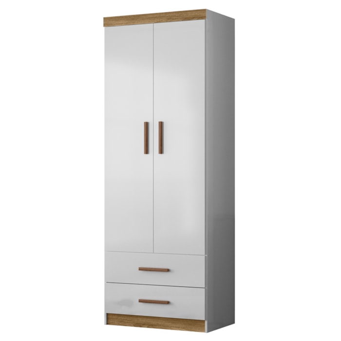 Roupeiro Infantil Flex 2 Portas 2 Gavetas 9100 Branco Nature Plla