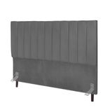 Cabeceira Estofada Cama Casal Box 140 Cm Sara Suede E Frame Cor:cinza