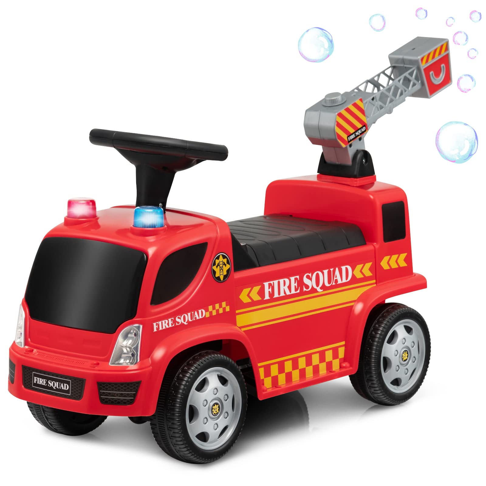 Ride On Fire Truck Costzon Kids Com Ladder Bubble Maker 18-36