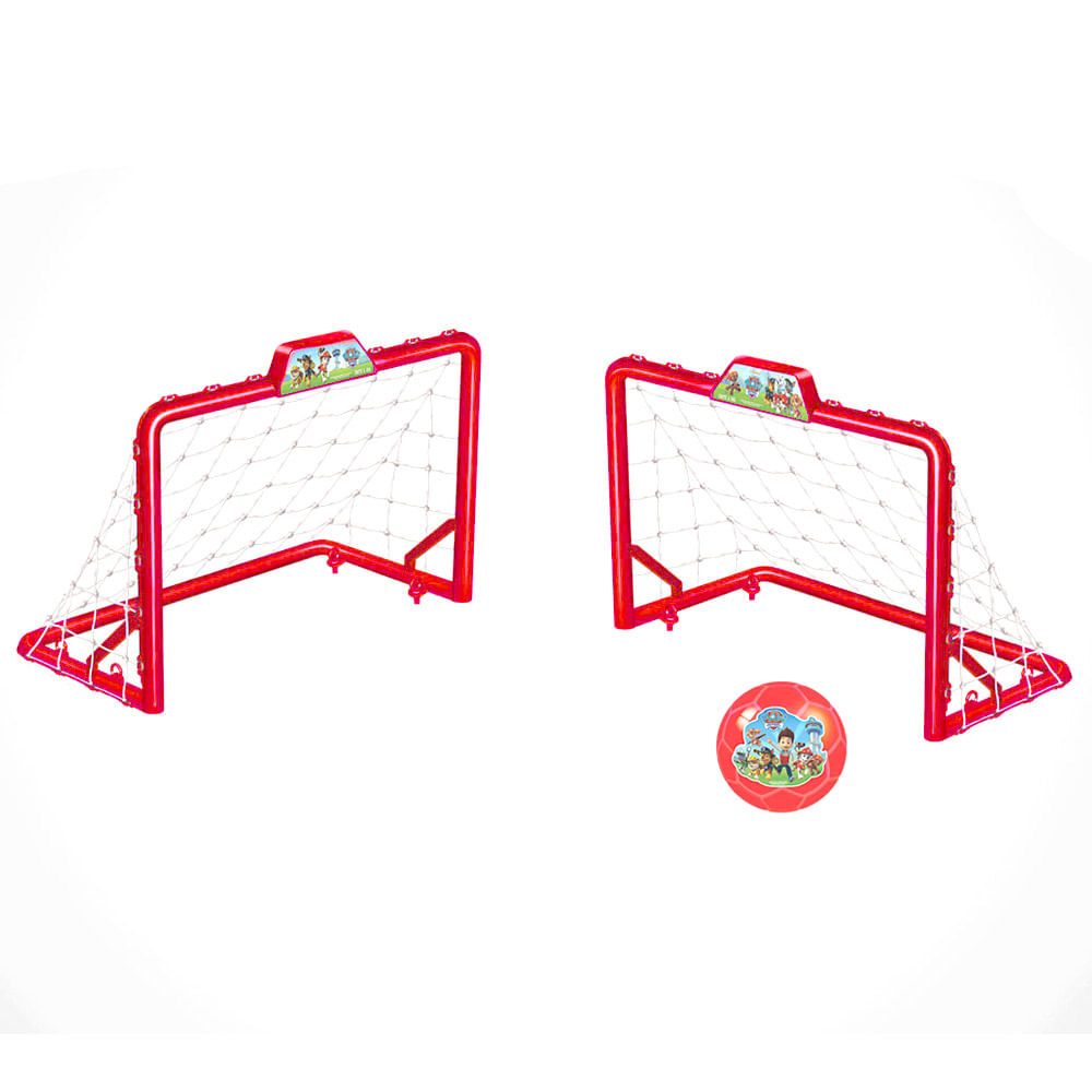 Mini Trave De Futebol Chute A Gol Patrulha Canina Vermelho Lider Brinquedos