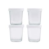 Kit 4 Potes Vidro Armazenamento Leite E Papinha Branco 150ml