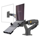 Kit Suporte Articulado Monitor E Notebook Pistão F160 Nb + Bandeja Apoio Nbh-2