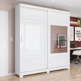 Guarda-roupa Roupeiro 2 Portas Deslizantes 3 Gavetas Del Mare Henn Branco/branco
