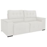 Sofá 3 Lugares Luxo Recepção Escritorio Sala Vicenza 175cm Bouclé Branco