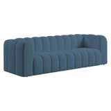 Sofá 3 Lugares 200cm Orgânico Luxo Recepção Giordana Linho Adj Decor Azul Royal
