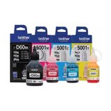 Kit 4 Refil De Tinta Brother D60 / 5001 Original 4x Cores Para Mfc-t800w Btd60bk E Bt5001