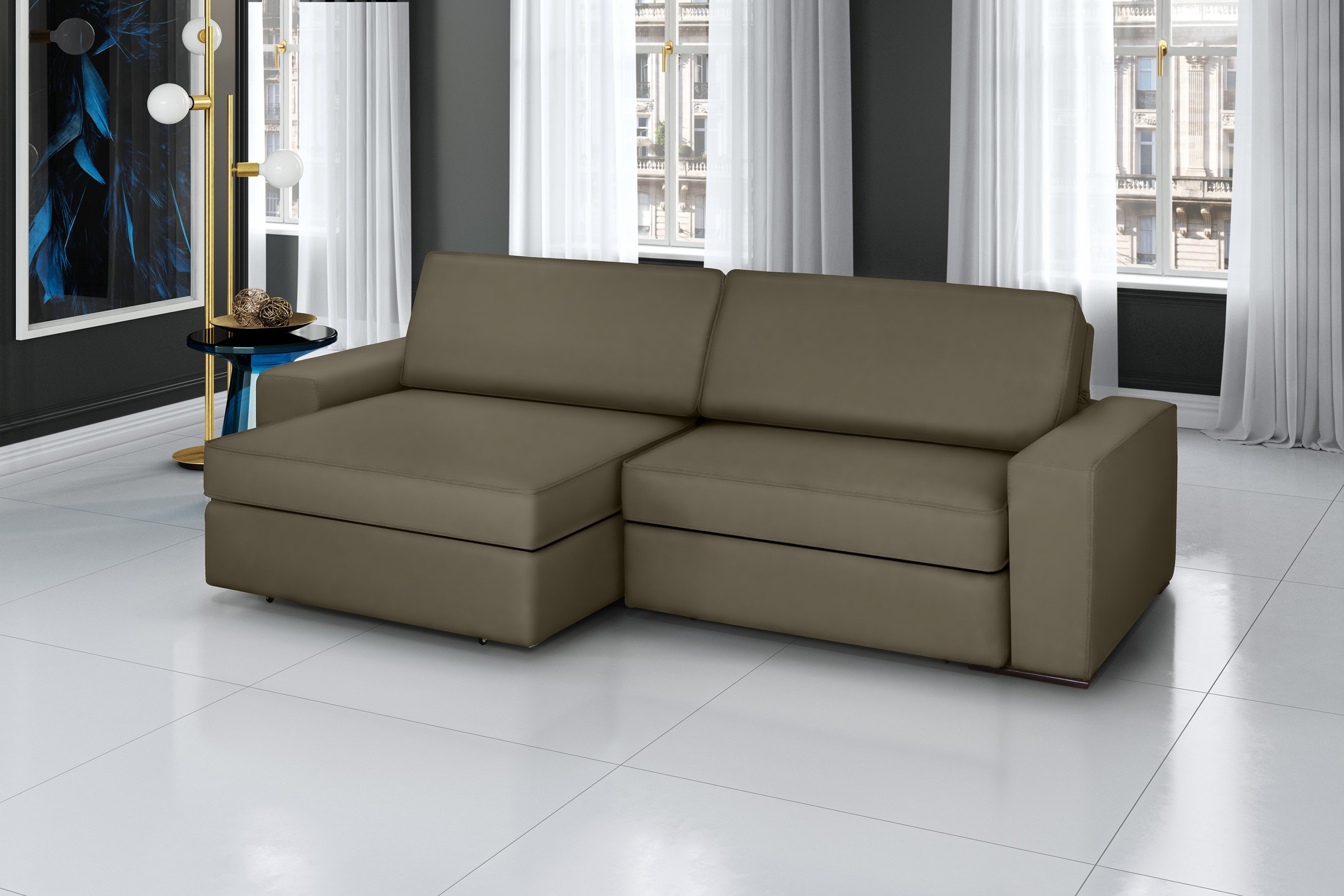 Sofá Cosmos - Retrátil / Reclinável 260 Cm Marrom