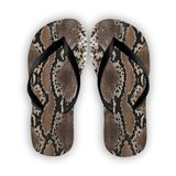 Chinelo  Animal Print  Couro de Cobra