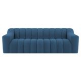 Sofá 2 Lugares Luxo Recepção Escritorio Sala Elegance 200cm Linho Azul Royal