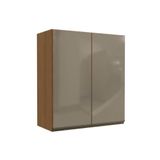 Armário De Cozinha Modulado Maxxi G765 2 Portas C/ Vidro Reflecta 80cm Canela - Kappesberg