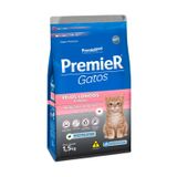 Ração Premier Ambientes Internos Gatos Filhotes Pelos Longos Sabor Salmão 1,5kg