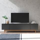Rack Para Tv Até 75 Polegadas Flynt Preto E Natural 219 Cm