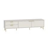 Rack Para Tv Até 75 Polegadas Yves 1 Pt 2 Gv Off White E Dourado 220 Cm