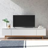 Rack Para Tv Até 75 Polegadas Flynt Off White E Natural 219 Cm
