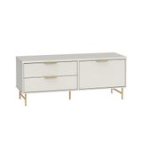 Rack Para Tv Até 75 Polegadas Yves 1 Pt 2 Gv Off White E Dourado 135 Cm
