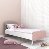 Cama Solteiro com Colchão Incluso 100% MDF Doçura Multimóveis Branco/Cinza/Rosa