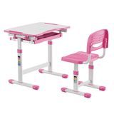 Mesa E Cadeira Infantil Estudos E Desenho Regulável B207-pink Rosa
