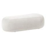 Puff Itália 180cm Sala Escritorio Luxo Bouclé Branco