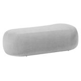 Puff Itália 120cm Sala Escritorio Luxo Linho Cinza