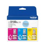 Pack Garrafas De Tinta Coloridas Brother Btd1003pk (1 Ciano, 1 Magenta E 1 Amarela)