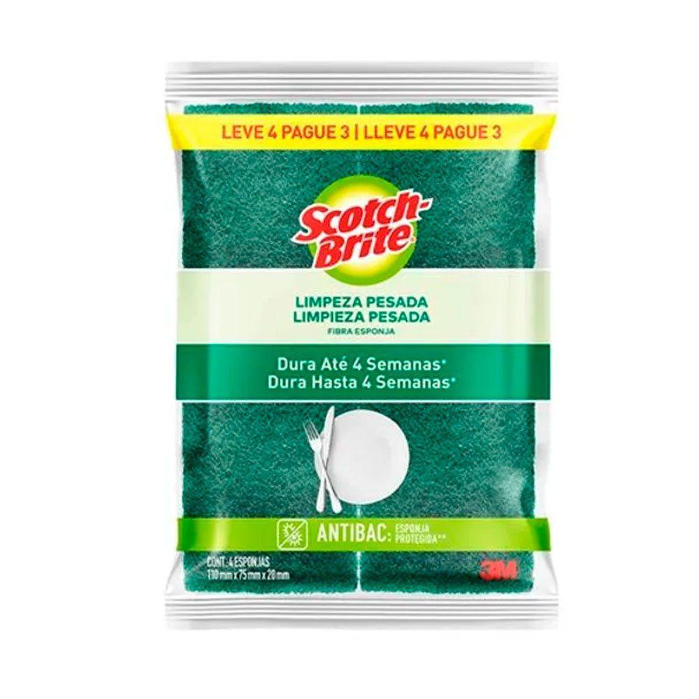 Esponja Dupla Face com 04 unidades Scotch-Brite 3M