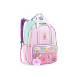 Mochila Escolar Grande Kawaii Fofinha Bolso Frontal Lateral Rosa Juvenil Fundamental Feminina Menina