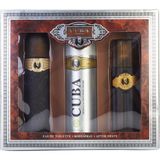Cx De Presente Masculino Cuba Gold Cuba Eau De Toilette Spray 100 Ml + Pós Barba 100 Ml + Body Spray 195 Ml