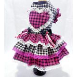 Vestido Pet Festa Junina Coração Luxuoso Rosa - Tamanho P