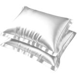 Kit 2 Fronha De Cetim Capa Travesseiro 50x70cm Com Aba